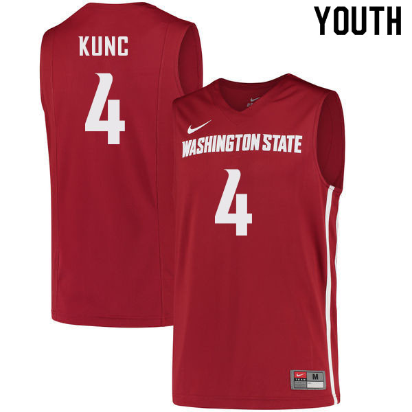 Youth #4 Aljaz Kunc Washington State Cougars College Basketball Jerseys Sale-Crimson - Click Image to Close